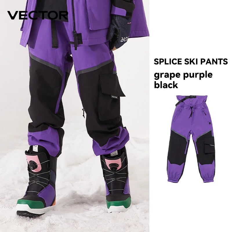 Winter Ski Pants Women Outdoor High Quality Windproof Waterproof Warm Snow Trousers Winter Ski Snowboarding Pants Splicing beam