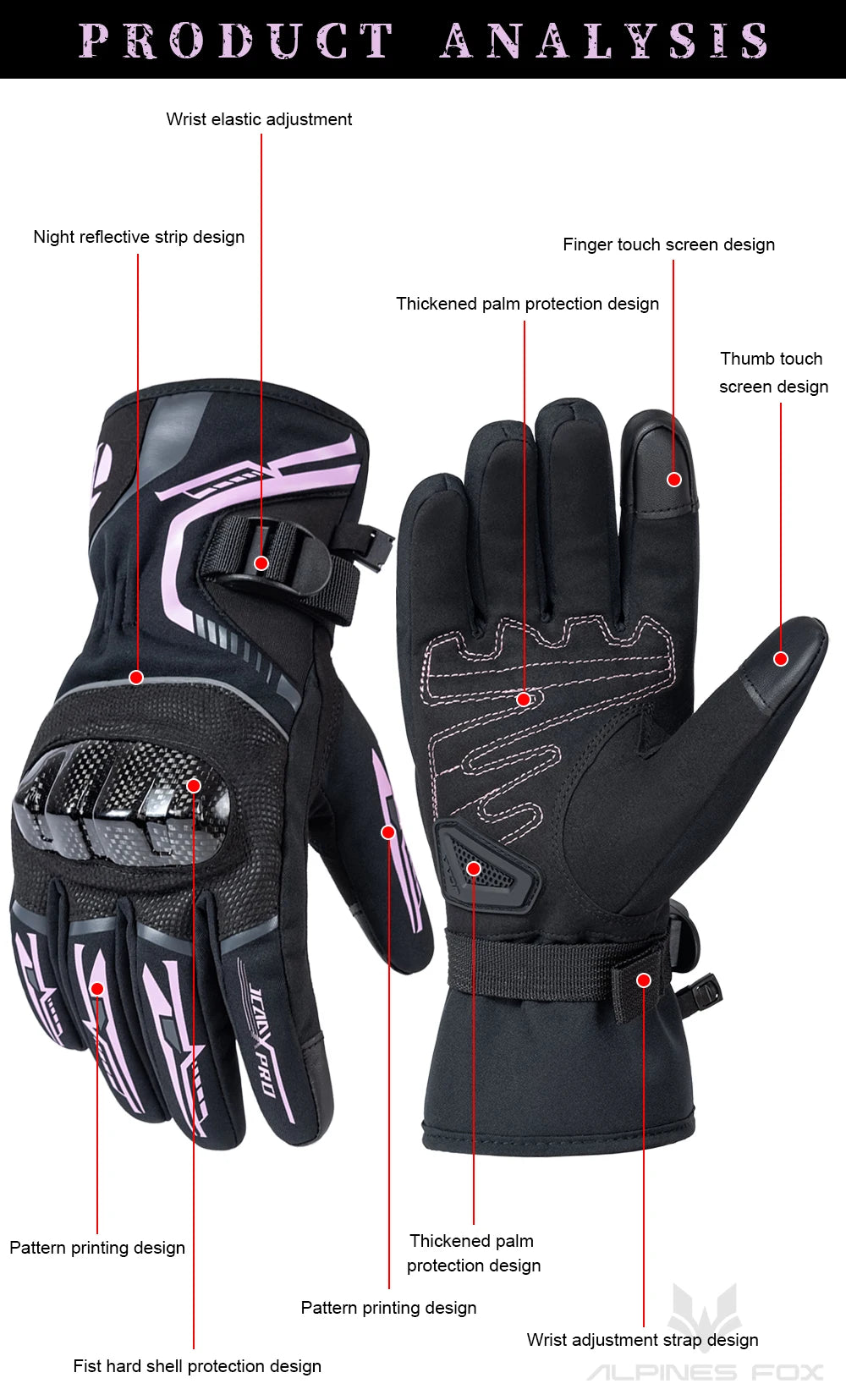 2025 Winter Men Motorcycle Gloves Women Waterproof Warm Moto Guantes Touch Screen Motorbike Riding Glove Carbon Fiber Protective