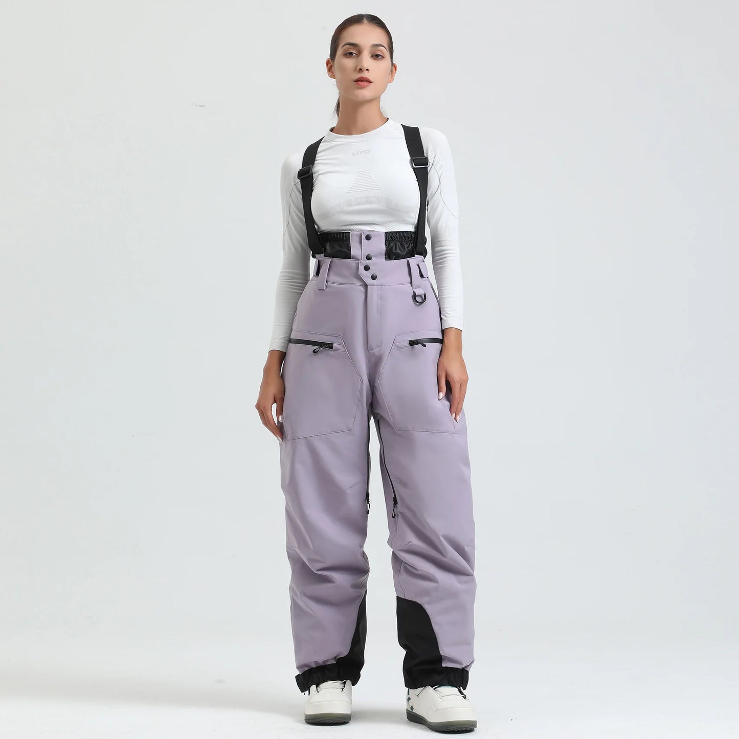 Gsou Outdoor Sport Mountain Female Ski Pants Winter Waterproof Men Women Snowboard Overalls Suspender Snowpants Warmth -40 degre