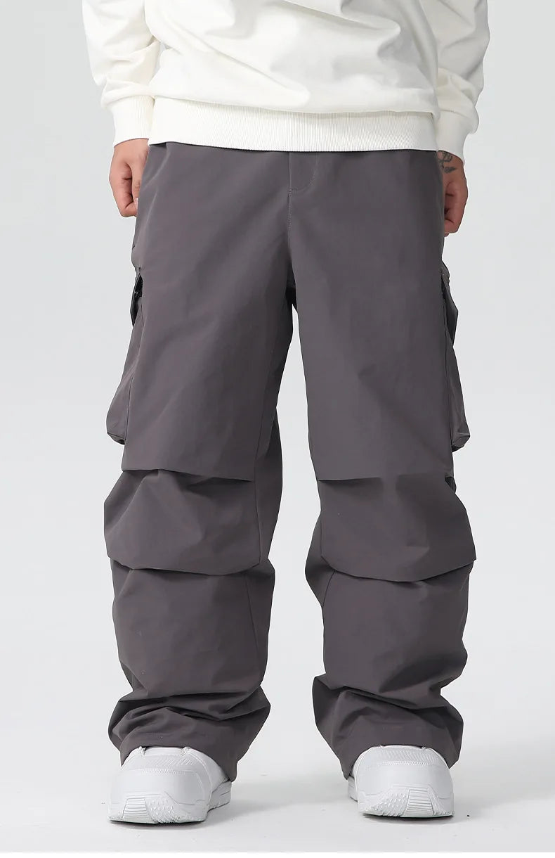 New Men Skiing Pant Solid Sport Warm Windproof Breathable Outdoor Ski Pants Pocket Waterproof Snow Women Adult Snowboard Pant