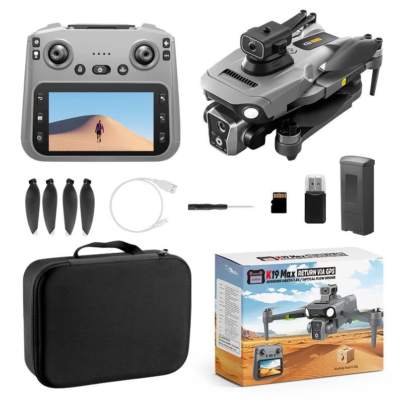 K19 Max GPS Drone 8K Professional HD Dual Camera 360° Obstacle Avoidance Brushless 5G WIFI FPV RC Airdrop Quadcopter Toys