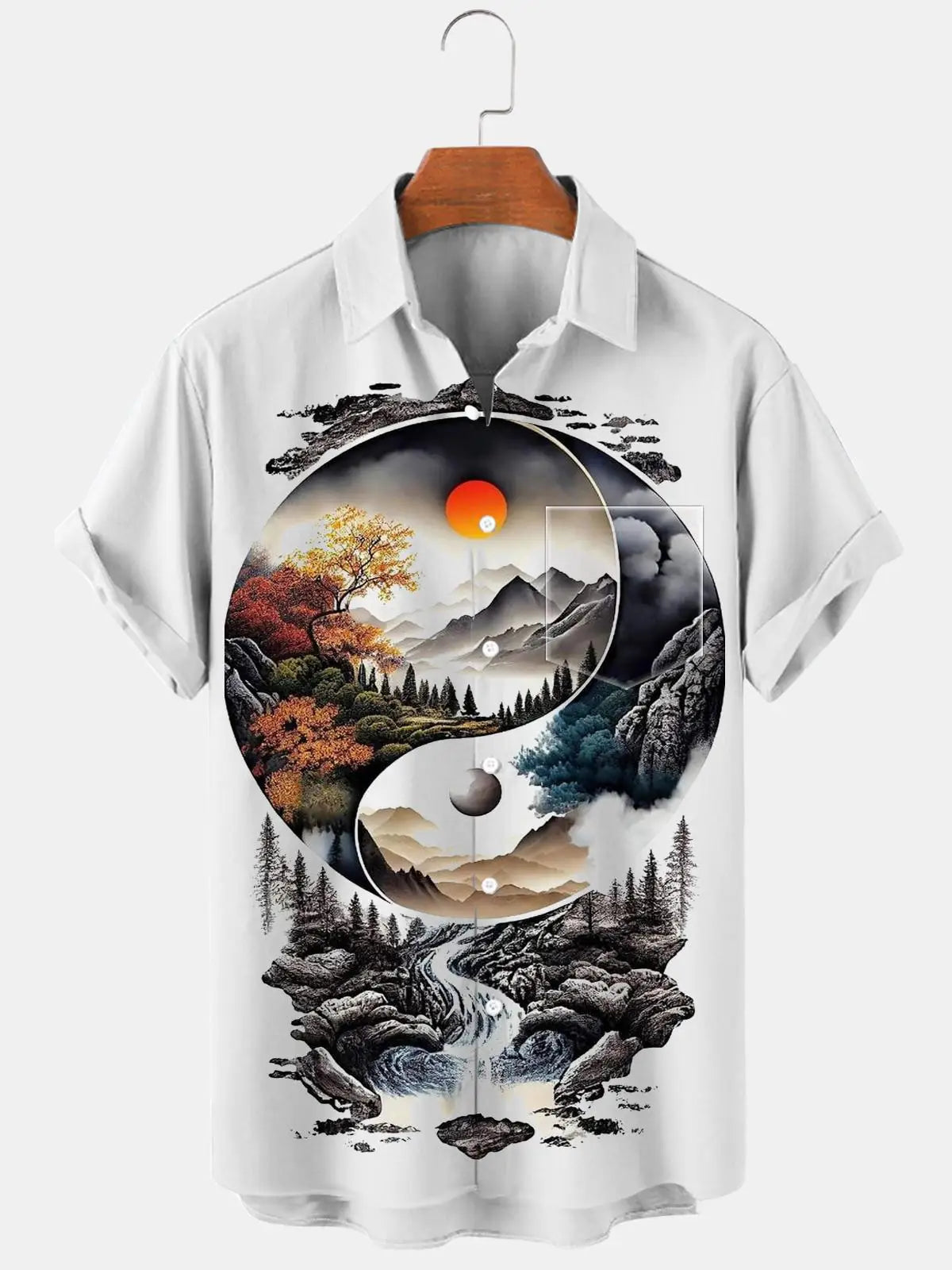 New Hawaii Spring/Summer Fashion Leisure Street Walk Tourist Beach Printed Full Open Short Sleeve Button Shirt, Quick Shipping