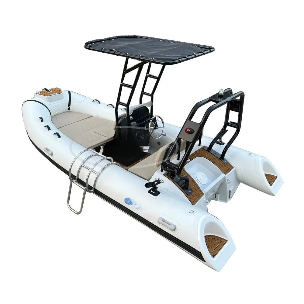 RIB Boats 11.8ft 3.6m PVC Fiberglass RIB Inflatable Boat Heavy Duty Fishing Motor Rowing Outdoor Water Sports Vessel