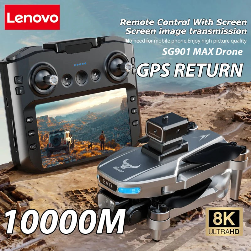 Lenovo SG901 MAX GPS Drone Professional 8K Aerial HD Avoiding Obstacle with Larger Screen Remote Control Folding Brushless Drone