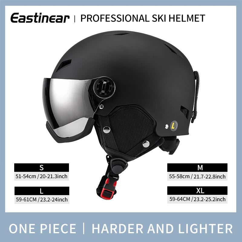 Eastinear's New Lightweight All-in-one Goggles Ski Helmet Men's and Women's Children's Outdoor Skiing and Snowboarding Equipment