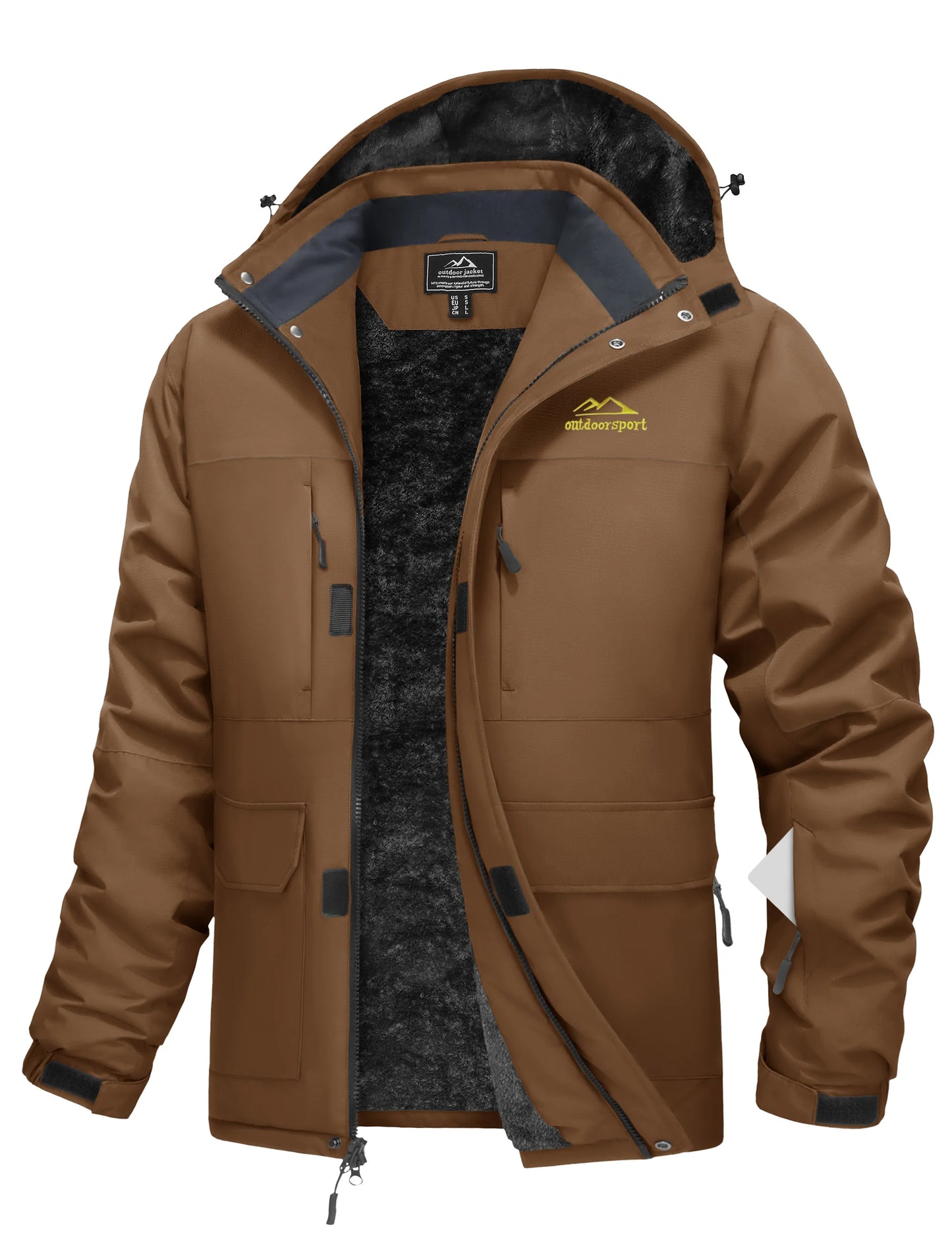 TACVASEN Winter Heavyweight Coats Mens Ski Snow Waterproof Jackets Fleece Warm Snowboard Hooded Jacket Parka Raincoats 9 Pockets