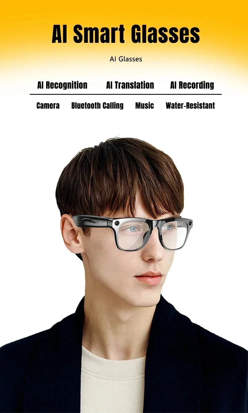Lenovo 8K HD AI Smart Photochromic Glasses 4K Multifunctional Camera Bluetooth Call Voice Assistant Music Player Translate