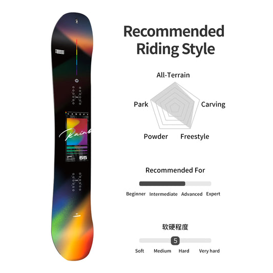 All-Mountain Freestyle Snowboard Camber Profile Carbon Reinforced for Park & Resort Riding