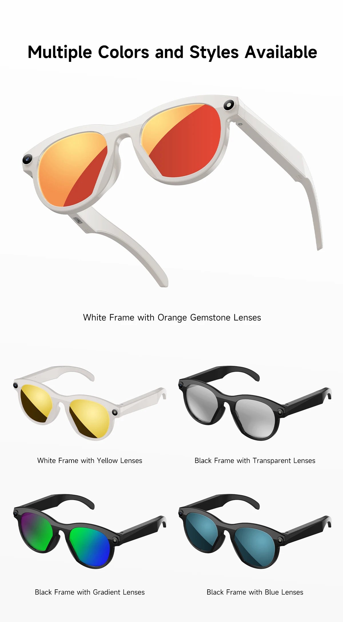 2025 AI Smart Glasses New Interaction With Camera Photo Video Record Translation Music Smart Sunglasses Bluetooth Call Headphone