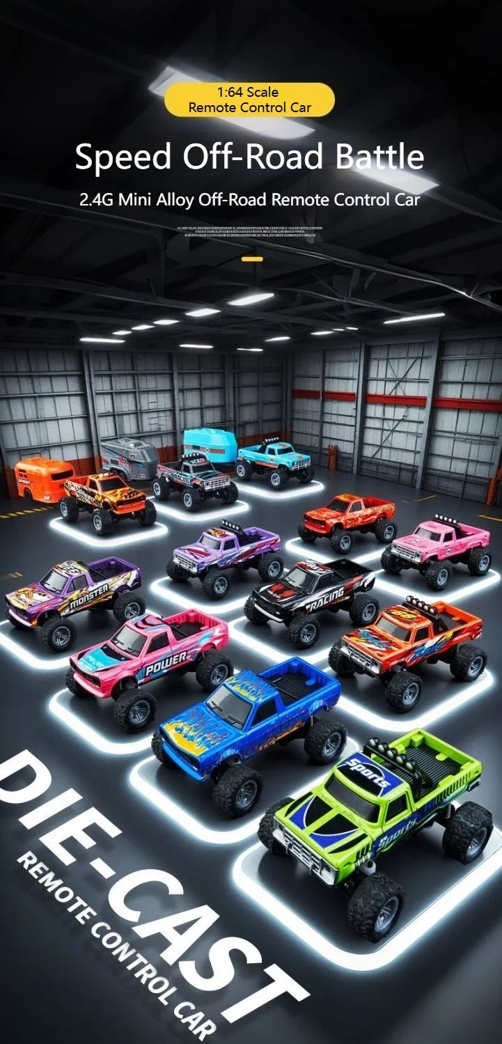New RC Car MINI Alloy 1/64 Remote Control Car Convenient to Carry 60 Minutes of Work Time Children's Gifts Electronic Toys