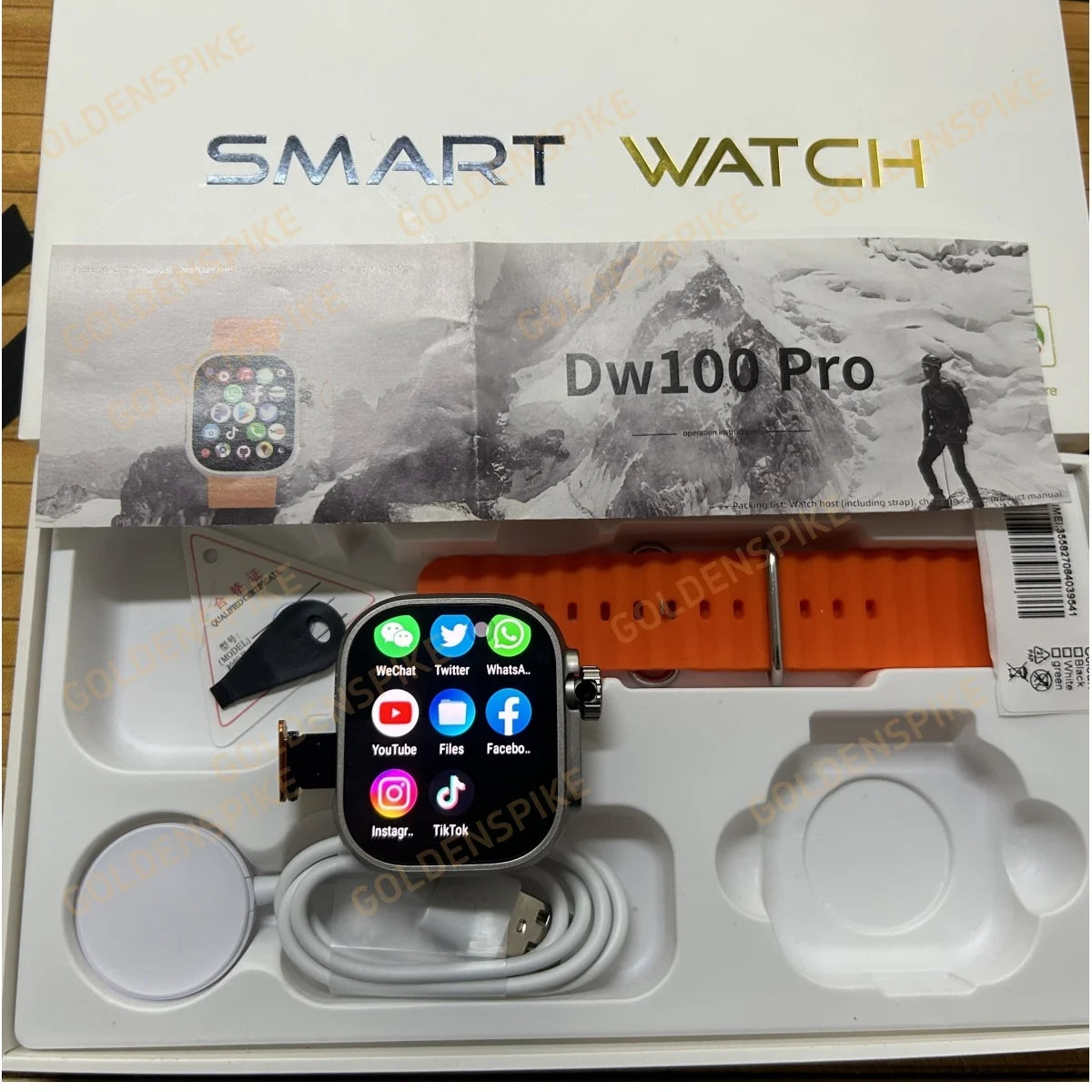 DW100 Pro Android Smartwatch Fingerprint Unlock Control Smart Watch 256GB ROM Free Download App WIFI GPS Camera 2.29inch Amoled