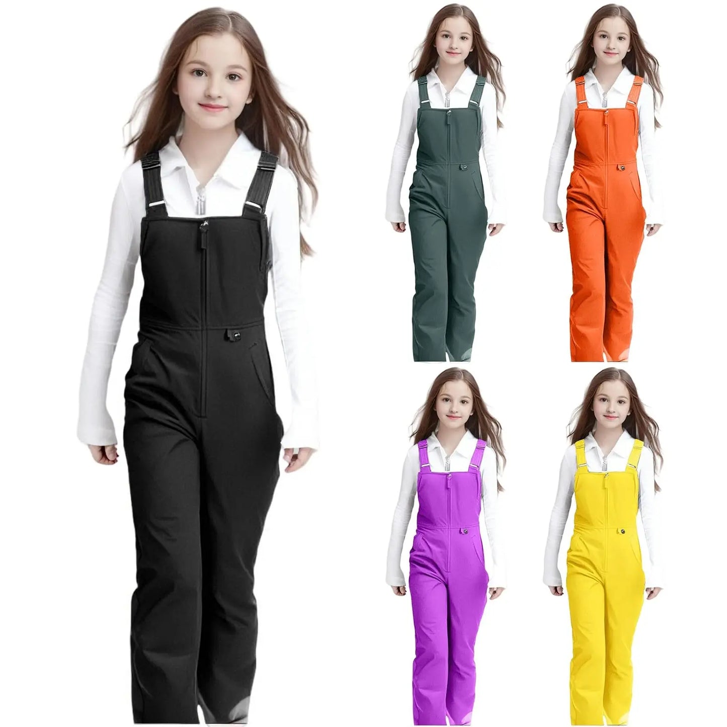 Children's Ski Pants Boys Girls Loose Casual Fashion Comfy Jumpsuit Rompers Pants Mountain Children's Ski Waterproof Snowpants