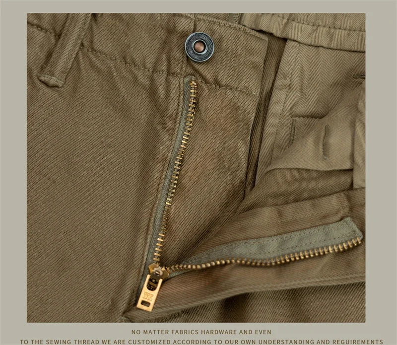 Red Tornado 11.5oz Cotton Twill Chino Garment Dyeing Vintage American Workwear Men's Pants Straight Leg