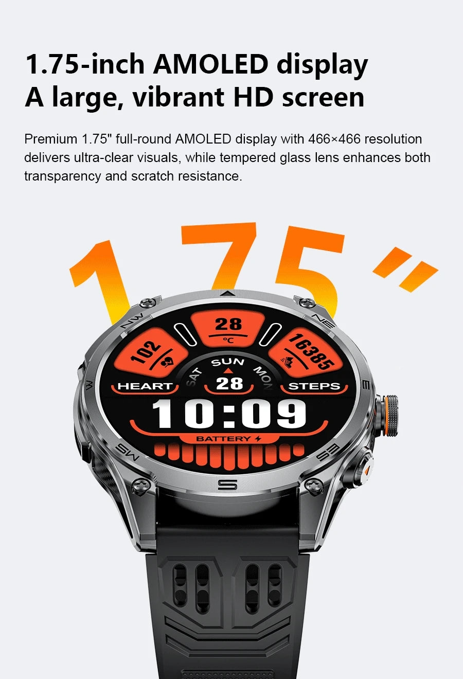 New T-Rex3 Ultra 1000mAh Battery Smart Watch Built in GPS Compass 10ATM Waterproof Sports tracker Outdoors Military Smartwatches