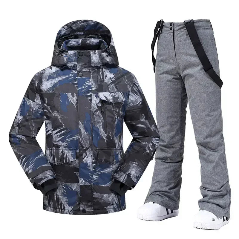 High Quality Men's Winter Waterproof Snowboard Jacket Pants Set Male Breathable Windbreak for Adults Ski Suits