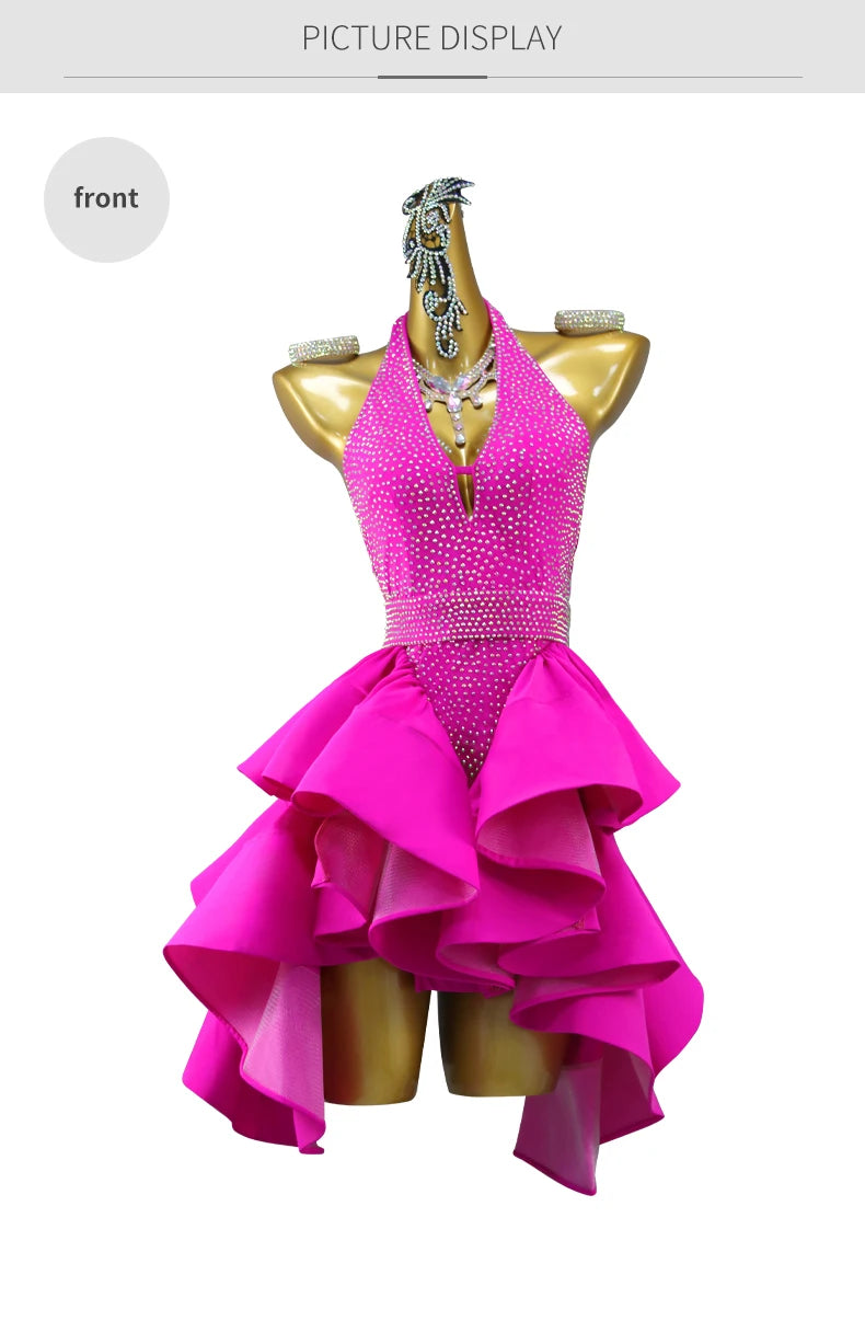 Latin Dance Competition Dresses Dancewear Skirt Womens Top Suit Female Urban Ballroom Girls Sexy New Costume Sport Party Clothes