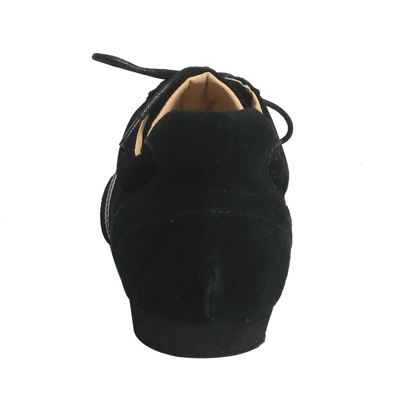 Venus lure Lightweight Dance Sneakers Men Leather Black Suede Sole Unisex Dance Shoes Practice Indoor Shoes for Dancing