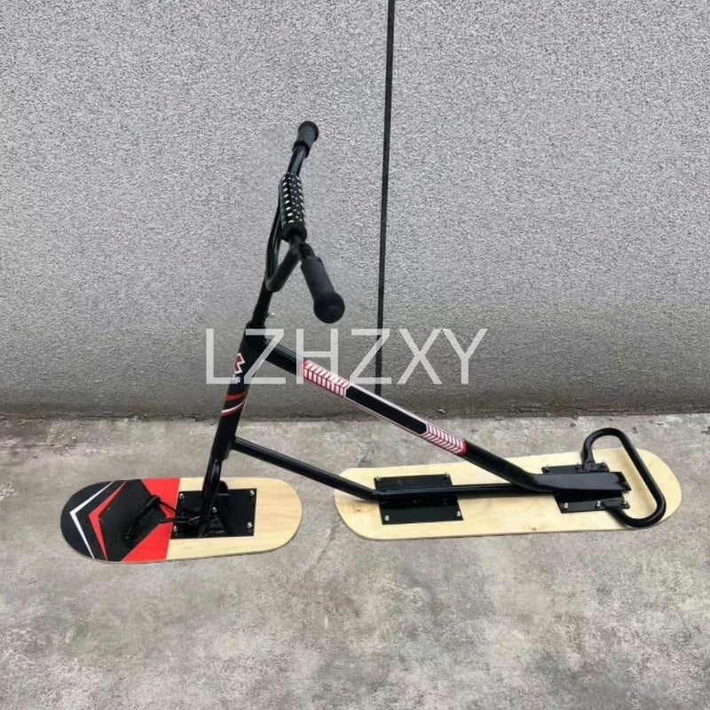 Adult Ski Carts Thickened Wear-resistant Aluminum Skis Freestyle Skis Grass Skis Snowboards Orienteering Wood Color