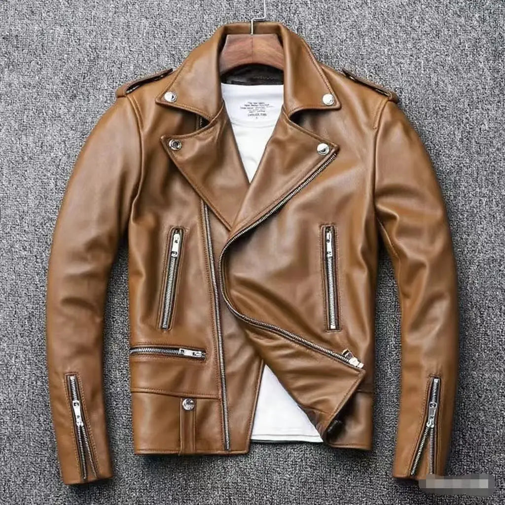 Men's PU Motorcycle Leather Jacket Thickened Autumn New Style Casual Versatile Slim Fit Large Size Men's Leather Jacket