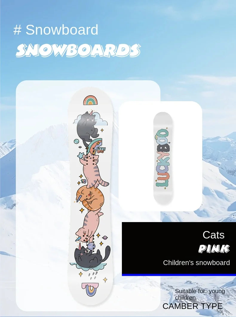 All-Round Cat Board Beginner Boys Girls Freestyle Racing Ski Snowboard Winter Sports Made Wood Sandwich Adults
