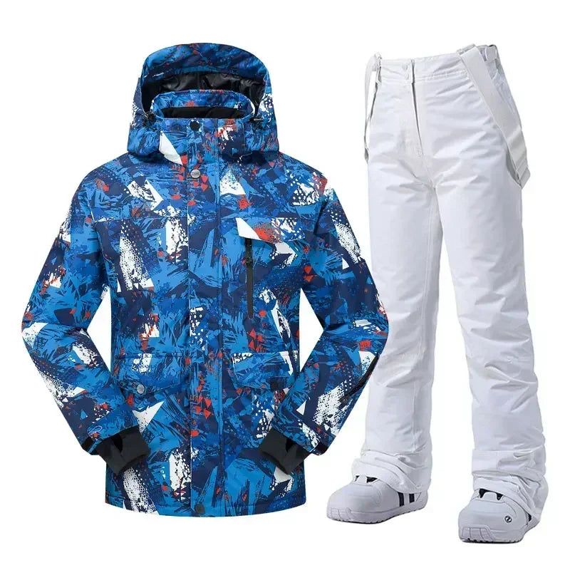 High Quality Men's Winter Waterproof Snowboard Jacket Pants Set Male Breathable Windbreak for Adults Ski Suits