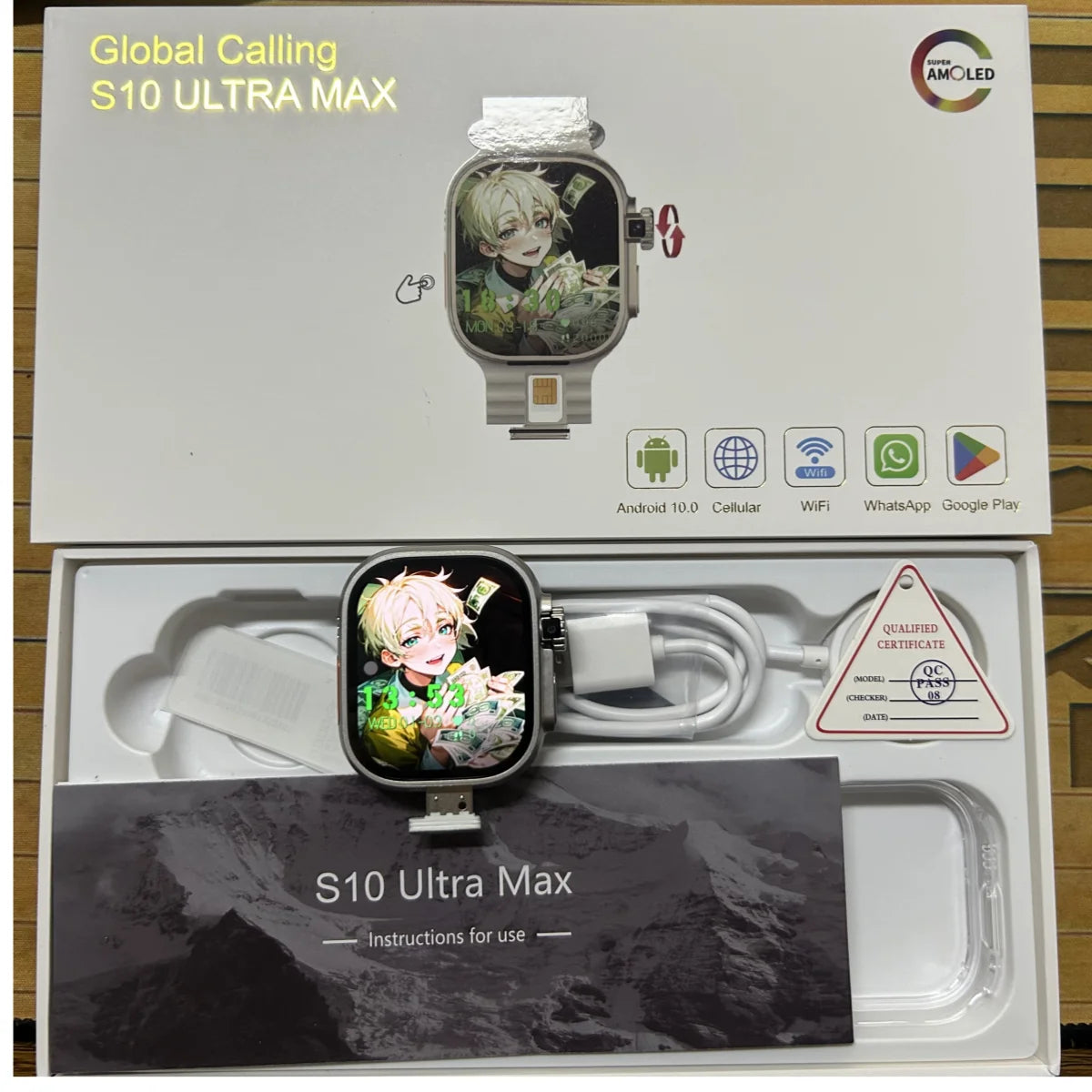 GoldenSpike S10 Ultra Max Smartwatch 5G Android Smart Watch With 2.26'' Amoled Screen 800W Rotary Camera Simcard Slot Video Call
