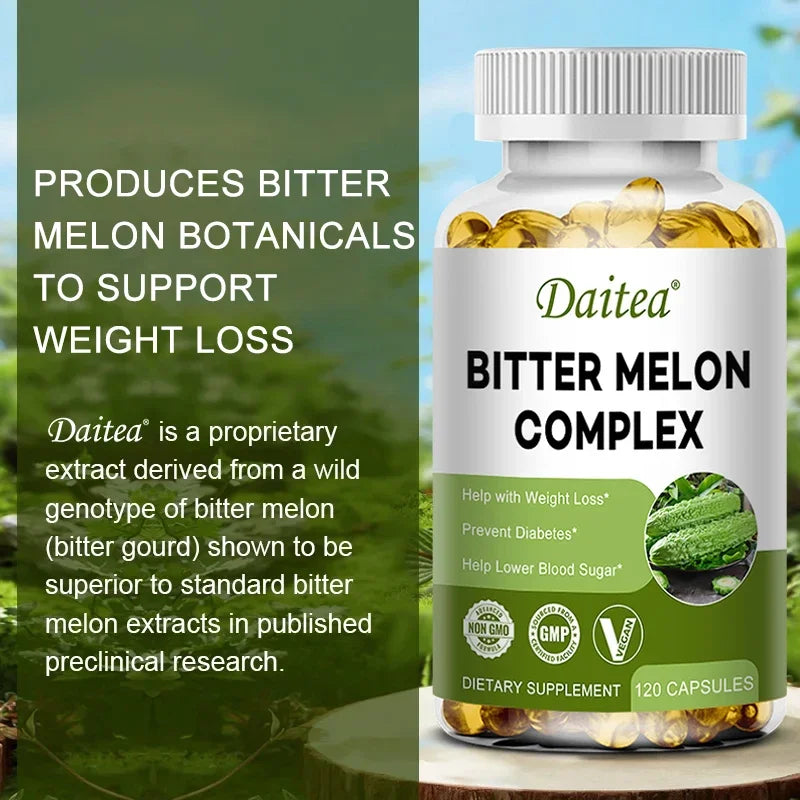 Natural bitter melon extract capsules help lower blood sugar, prevent heatstroke, and supplement daily multivitamins to burn fat