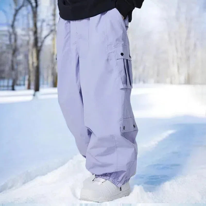 Man Snow Overalls Women Couple Loose Skiing Pants Outdoor Sports Waterproof Windproof Ski Trousers Winter Warm Adult Pants 2026