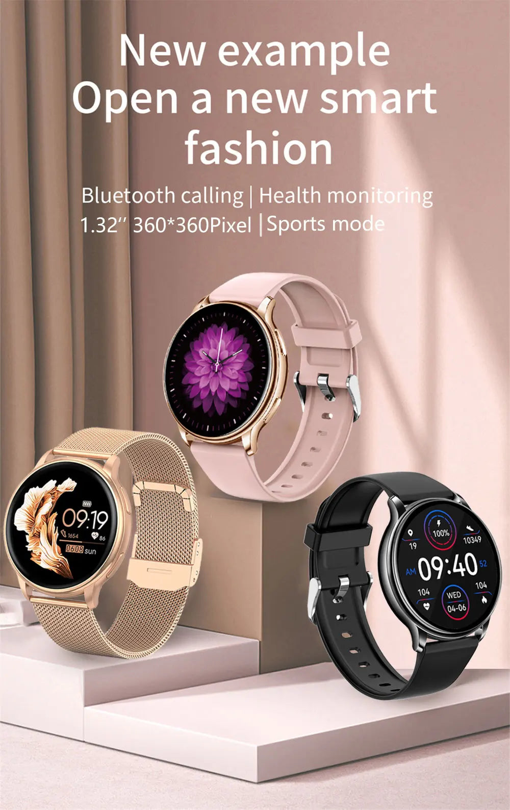 MEVADEN Bluetooth Call Smart Watch Women Fashion Watches Custom Dial Sport Fitness Health Tracker Smartwatch for Android IOS Y22
