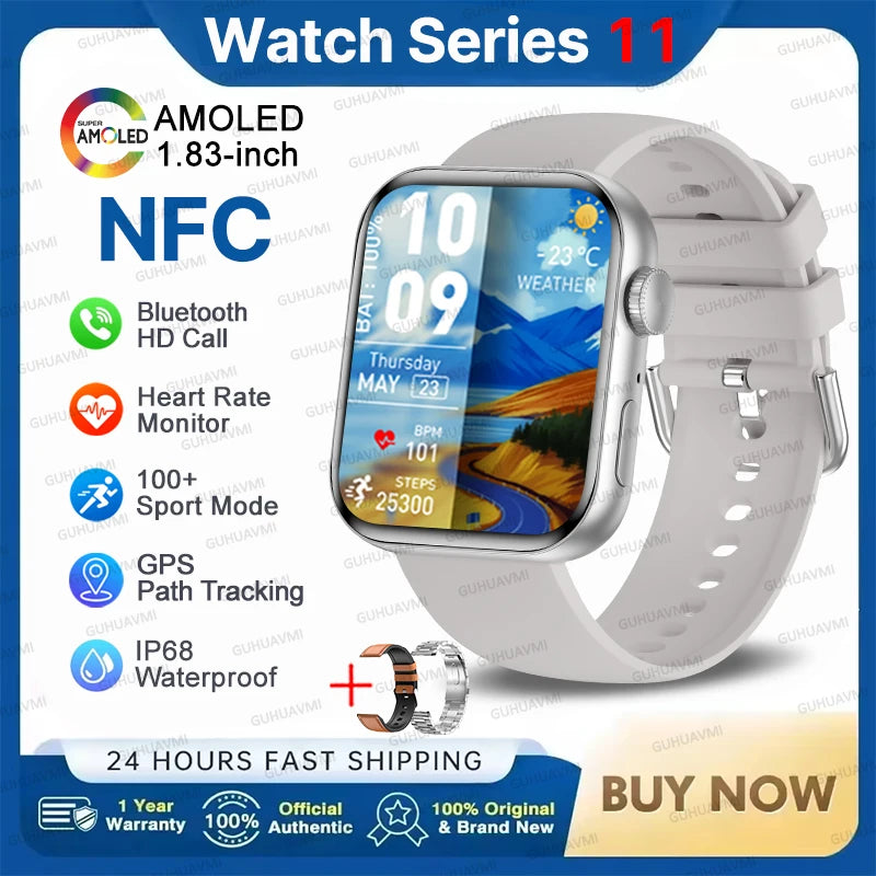 2026 New For iOS Watch Series 11 Smart Watch Ultra HD AMOLED GPS NFC Heart Rate IP68 Waterproof Sport Fitness Call Smartbracelet