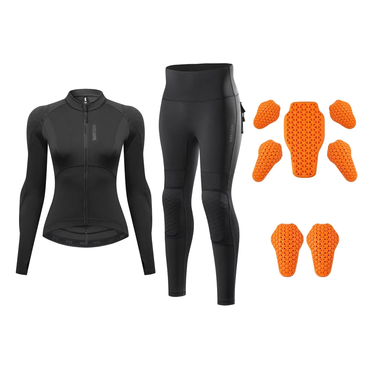 WOSAWE Women Motorcycle Jacket Lady Full Body Armor Set CE Certified Summer Riding Safety Jacket Pants Built-in Protective Pads