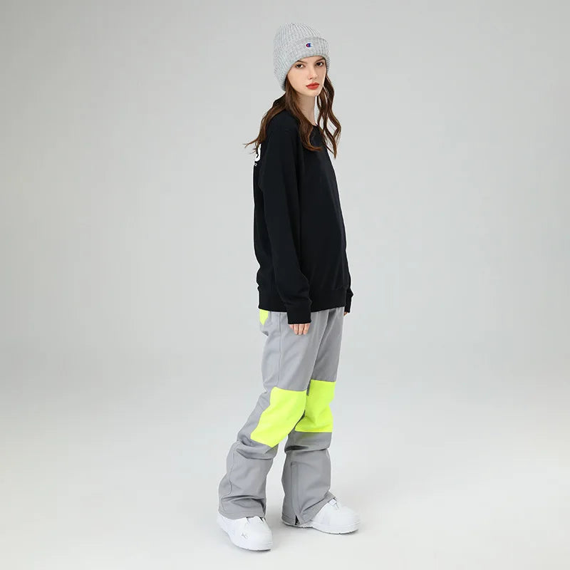 スノーボードウェア 보드복 Slim Fit Ski Pants for Men And Women Waterproof Thermal Stitching Skiwear