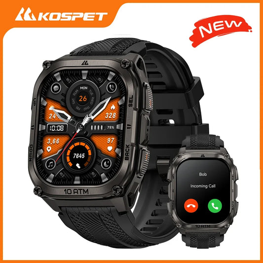 KOSPET Tank M4 Smart Watch for Men Stainless Steel 6-Sat GPS Offline Maps 100M Waterproof 24/7 Health Monitor for Android iOS