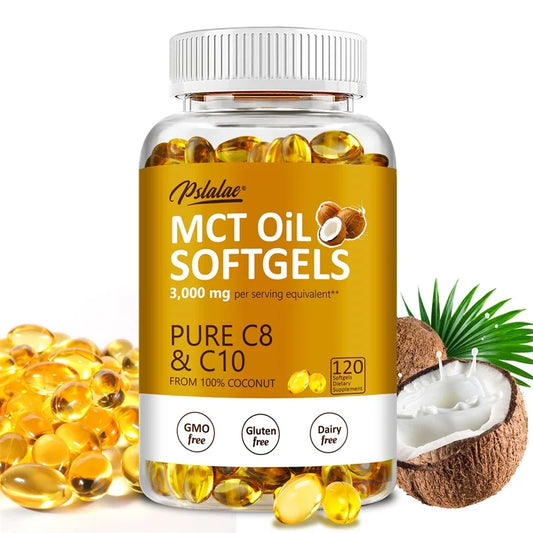 MCT Oil Softgels - Supports Energy and Mental Clarity, Fat Burning, Appetite Suppressant, Improves Digestion