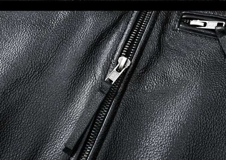 Mens Leather Jacket Autumn Men Clothing Handsome Motorcycle Jackets Two Colors Short Coats Kurtka Męska Skórzana Slim