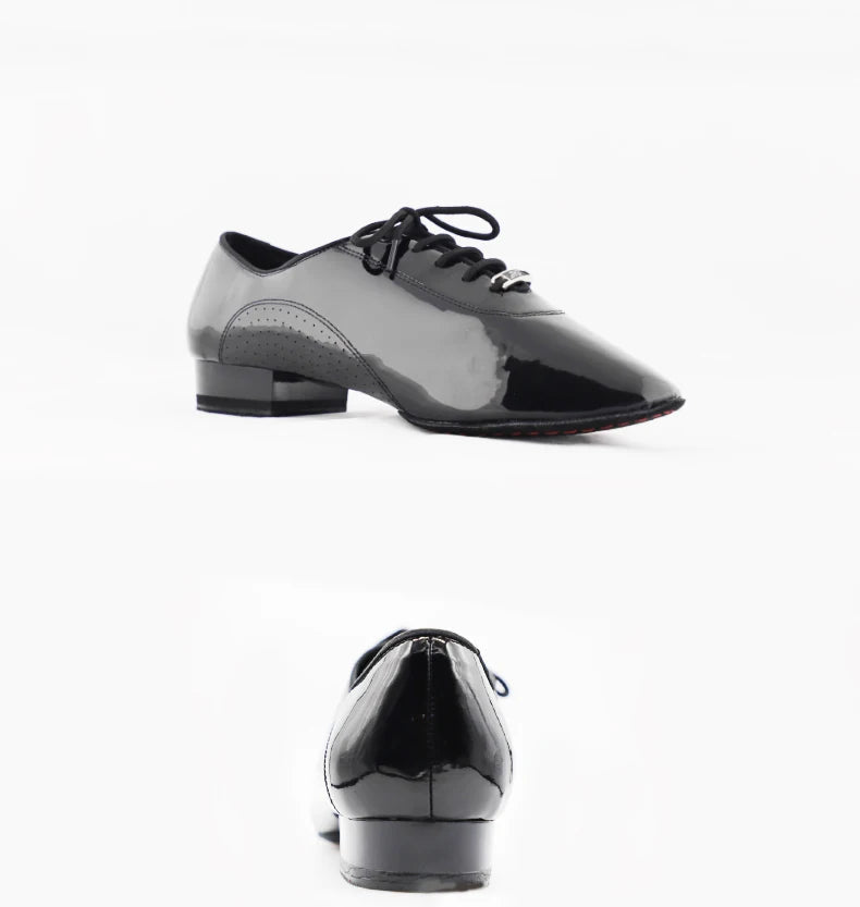 TOP Dance Shoes Latin Shoe Modern  Men Cowhide Two-point Sole Oxford Cloth Grid Pattern Authentic Sock Bag BDDANCE309 Breathable