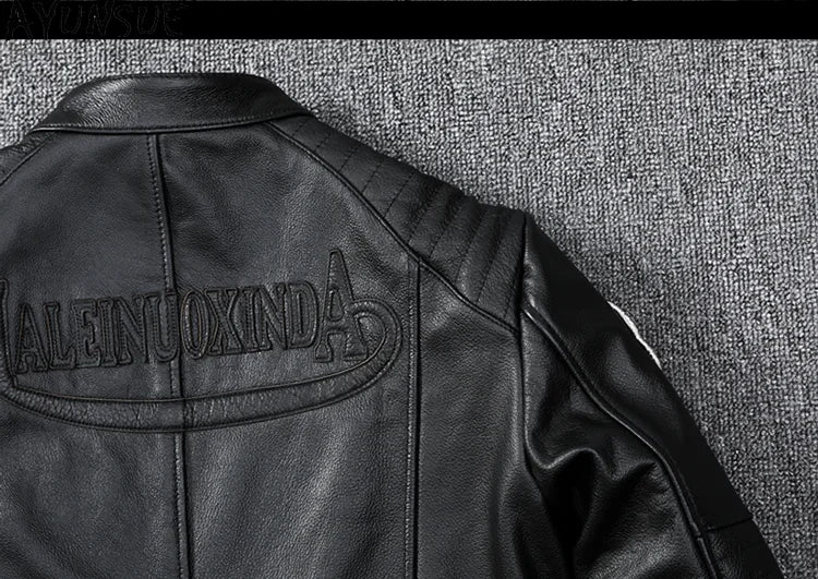 Mens Leather Jacket Autumn Men Clothing Handsome Motorcycle Jackets Two Colors Short Coats Kurtka Męska Skórzana Slim