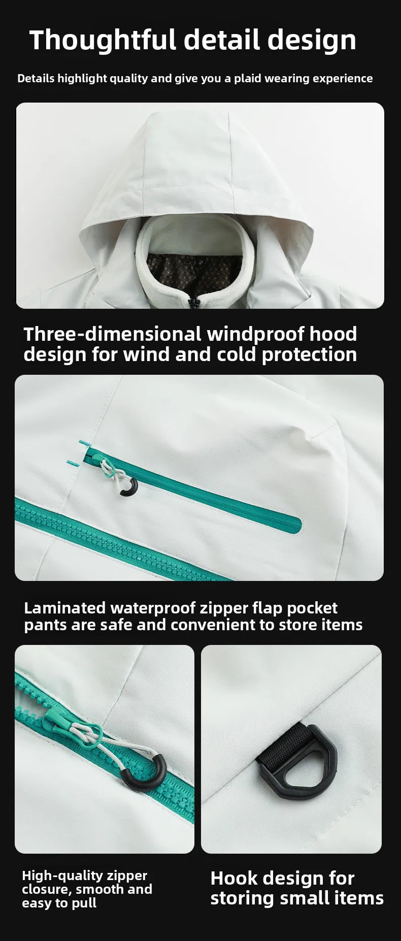 Mountaineering Suit Coat Outdoor Ski Jacket Autumn Winter Three-in-one Windbreaker Men's Women's Couple Three-proof Jacket Men's