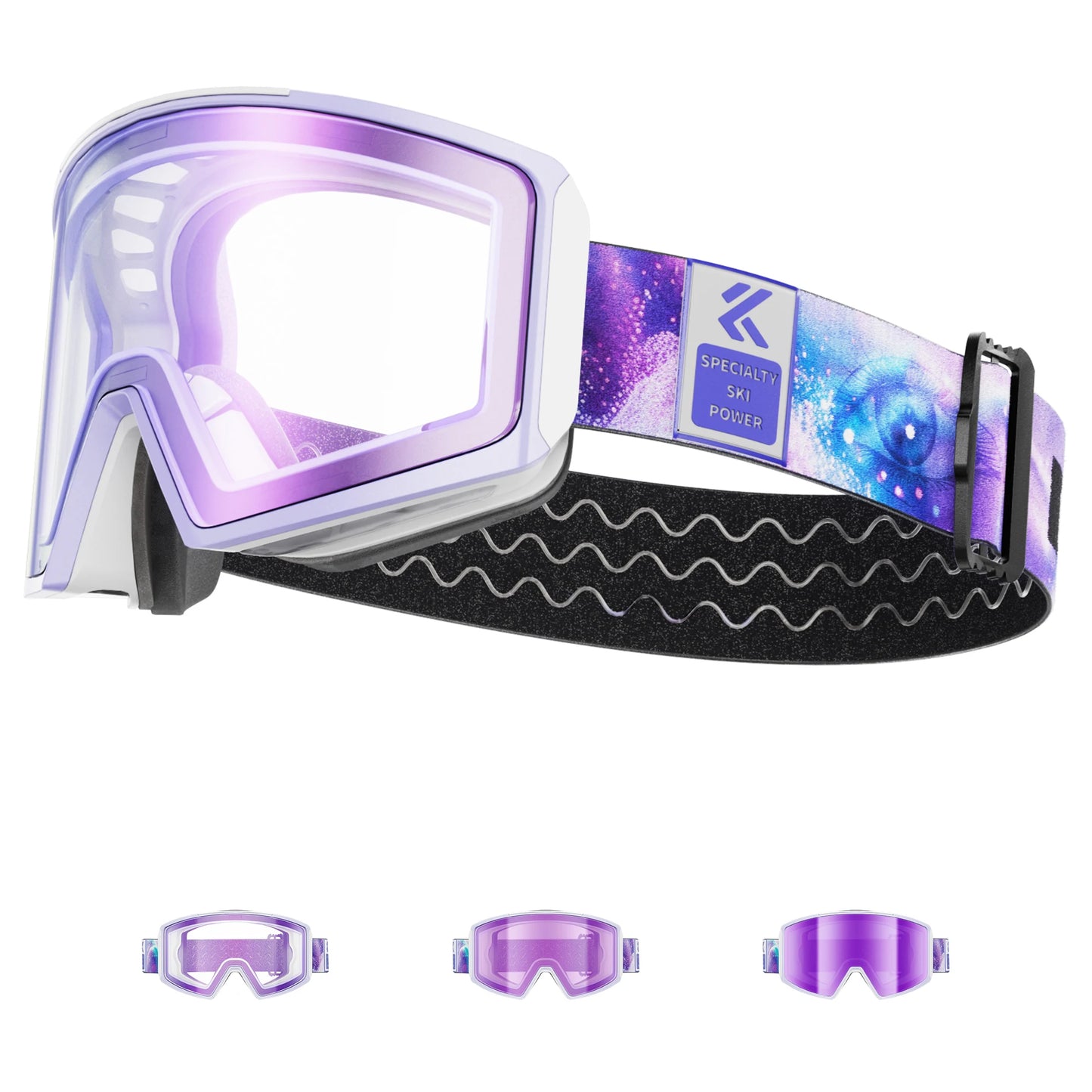 Kapvoe Photochromic Ski Goggles Magnetic Anti-Fog Lenses UV400 Protection Men Women Ski Goggles Snow Sunglasses Sports Eyewear