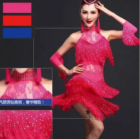 2026 New Latin Dance Dress Women/Girls/Lady New Sexy Fringe Salsa/Ballroom/Tango/Cha Cha/Rumba/Samba/Latin Dresses For Dancing