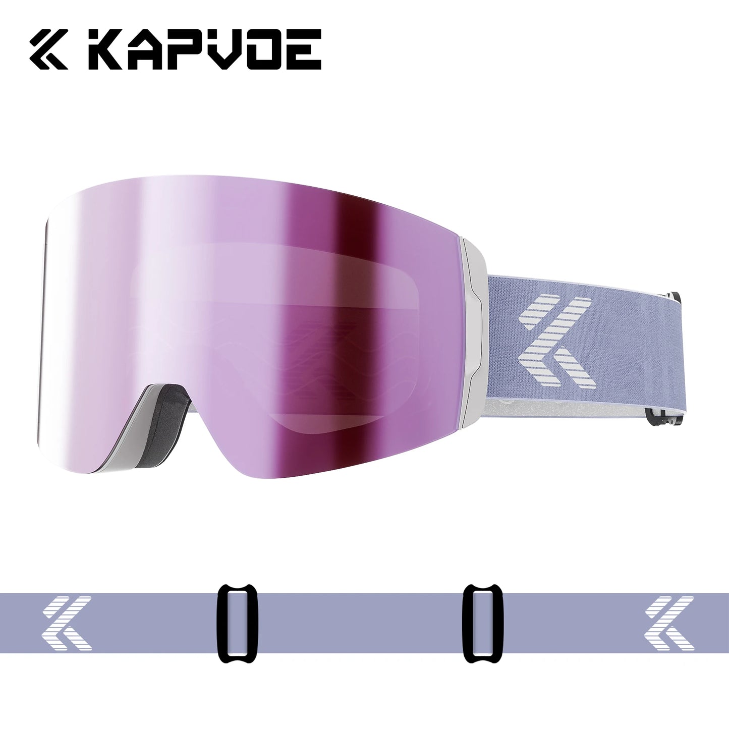 KAPVOE New Outdoor Photochromic Ski Goggles Magnetic Anti-fog Ski Glasses Winter Sports Skiing Snowboard Men Women UV400 Snow