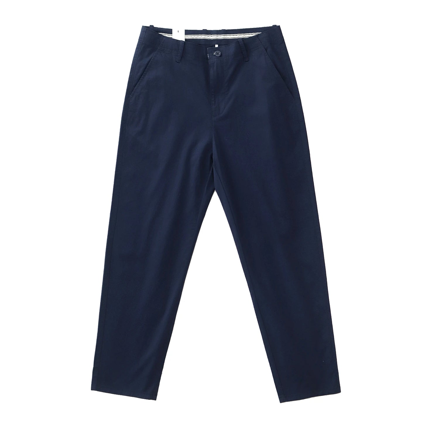 Summer thin straight leg pants American retro Chino simple beige white elastic black casual pants men