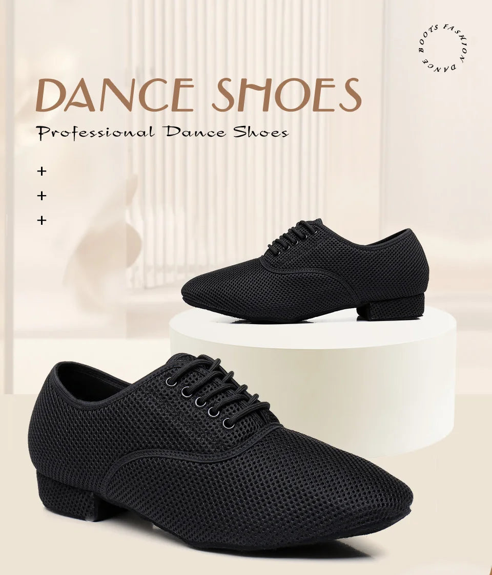 Men's Modern Jazz Sneaker for Men Boys Professional Black White Latin Salsa Shoes Plus Size Low Heel Tango Ballroom Dance Shoes
