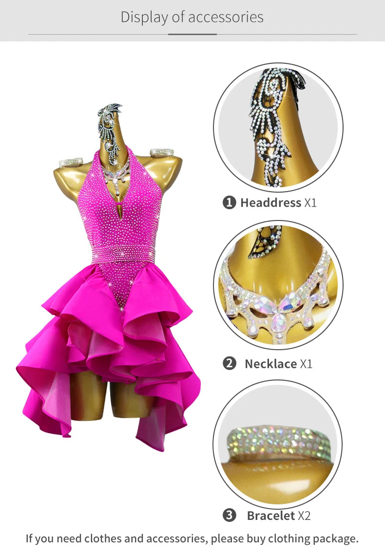 Latin Dance Competition Dresses Dancewear Skirt Womens Top Suit Female Urban Ballroom Girls Sexy New Costume Sport Party Clothes