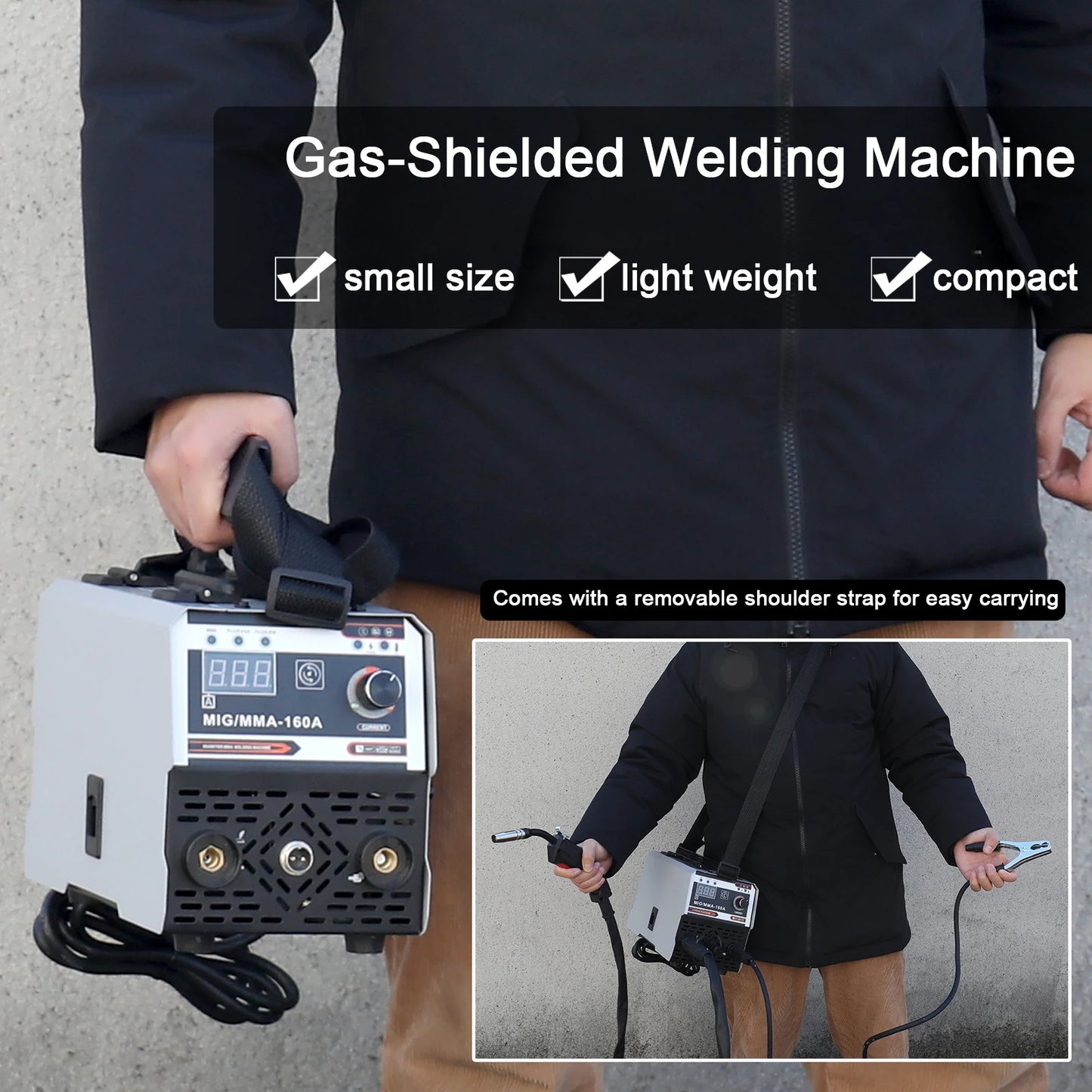 2in1 MIG MMA Welders Carbon Dioxide Gases-Shielded and Manual Welding Multipurpose IGBT Direct Current Inverter Welders