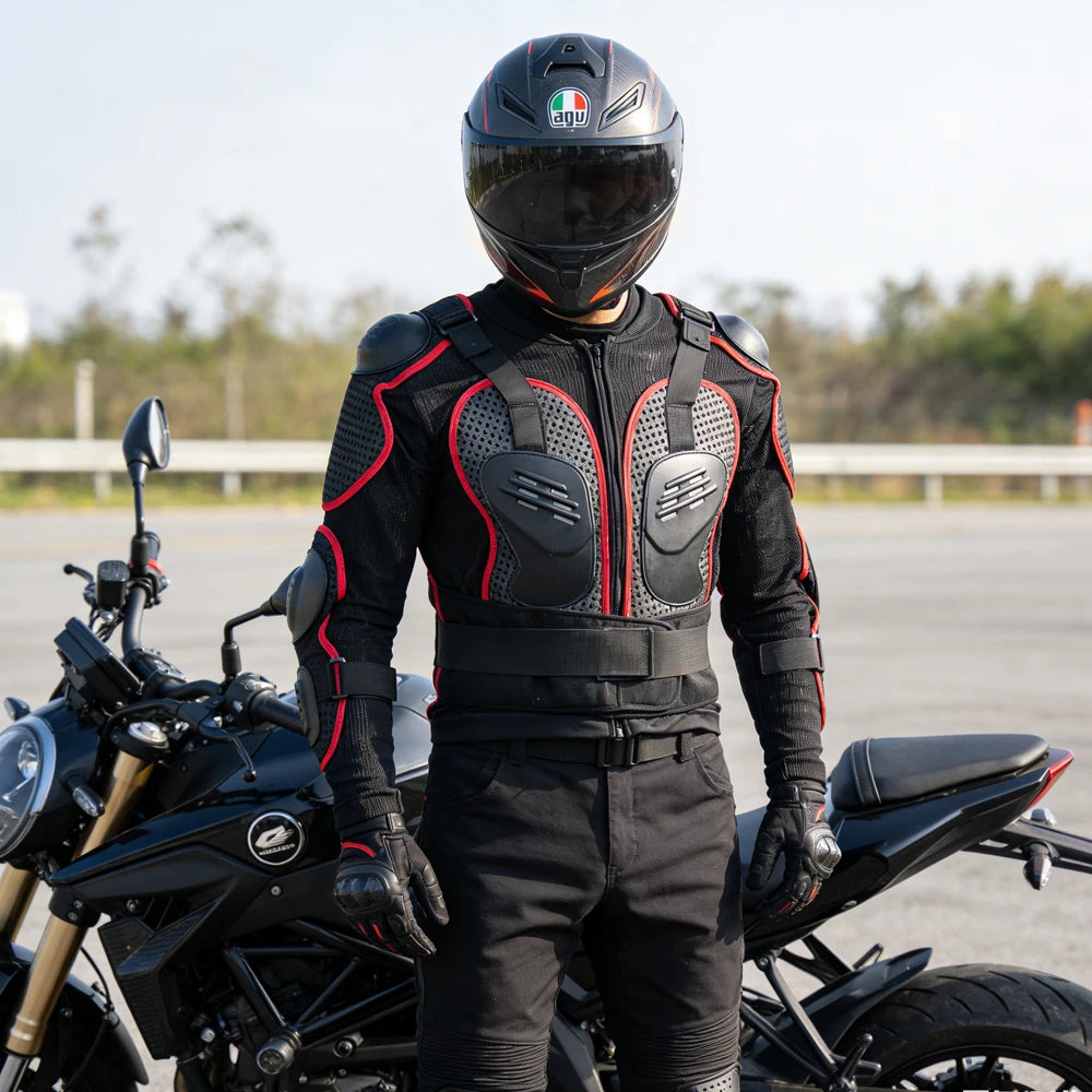 Summer Off-road Motorcycle Riding Armor Motorcycle Rider Armor Protective Gear Chest Elbow Guards Anti-drop Jacket Breathable