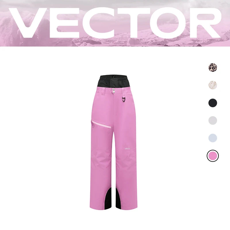 VECTOR Men Women 3L Cotton Ski Jacket Ski Pants Warm Windproof Winter Overalls Waterproof Outdoor Sports Clothing Snowboard