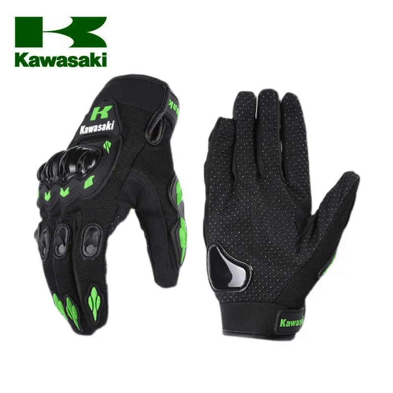 Kawasaki motorcycle gloves full finger gloves anti slip and wear-resistant off-road racing bicycle protective equipment gloves