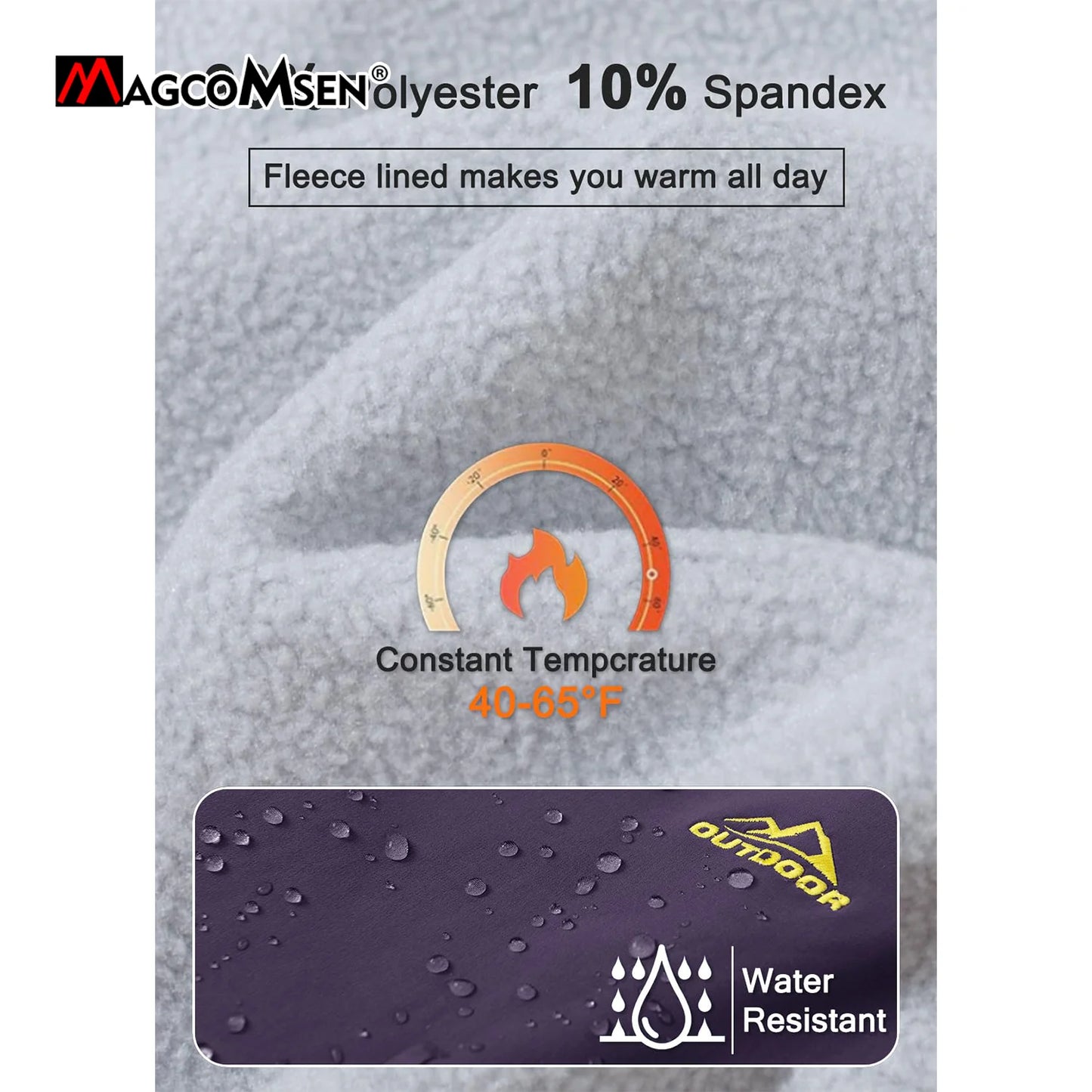 MAGCOMSEN Women's Ski Pants Winter Fleece Lined Waterproof Warm Snow Trekking Hiking Pants Outdoor Trousers Female