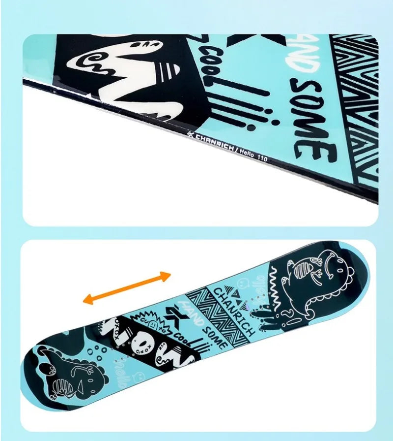 Children's All-Mountain Snowboard 80-120cm, Light Poplar Core Twin Symmetric for Beginner/Advanced Kids & Boys Girls